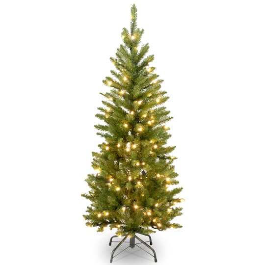 4.5 Ft Pre-lit Kingswood Fir Pencil Artificial Christmas Tree, Clear Lights By National Tree Company in Green | Michaels®